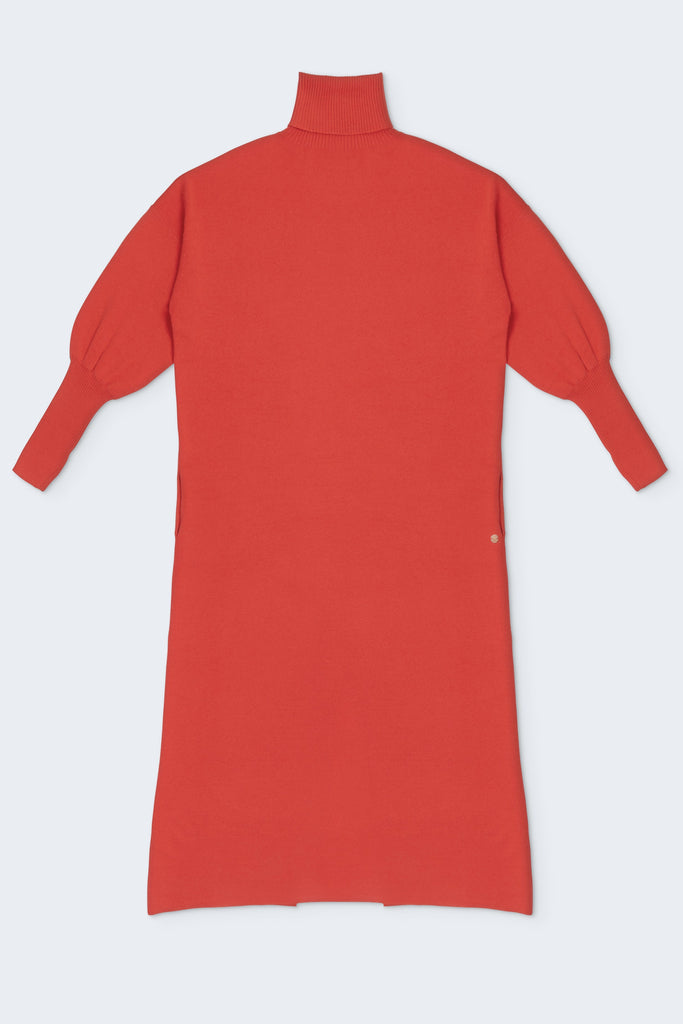 In the Moment Turtleneck Dress - Poppy Red - Movers & Cashmere