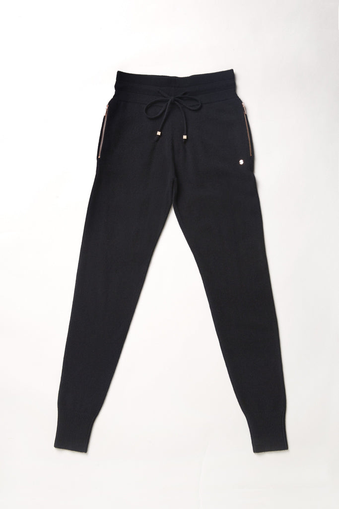 Go-Getter Cashmere Track Pants - Black - Movers & Cashmere