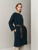 The Movers Cashmere-Leather Wrap Coat - Dark Fir Green - Movers & Cashmere