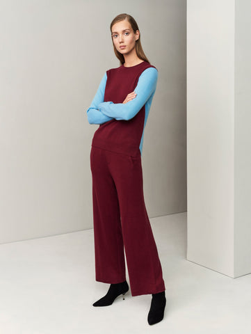 The Structured Trousers - Autumn Burgundy - Movers & Cashmere
