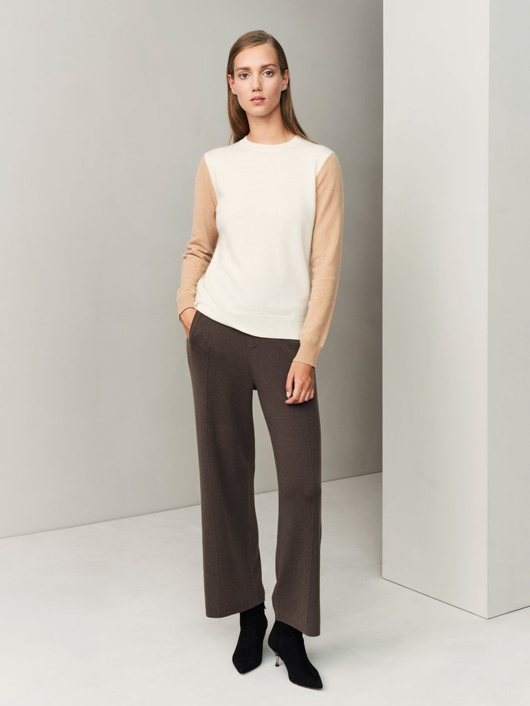 The Structured Trousers - Dark Olive Brown - Movers & Cashmere