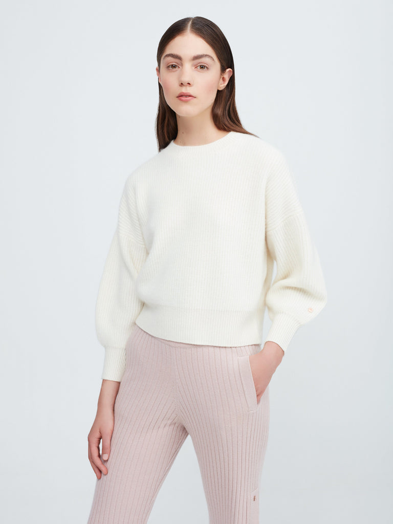 Movers & Cashmere Close to you Cashmere Sweater - Winter White