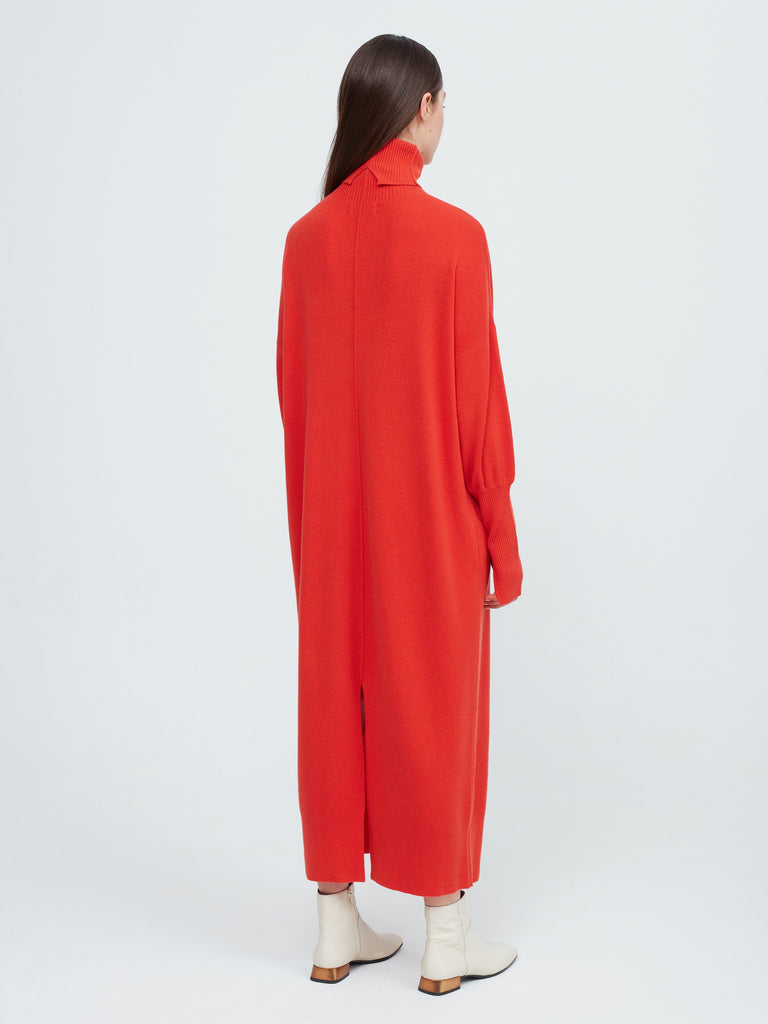 In the Moment Turtleneck Dress - Poppy Red - Movers & Cashmere