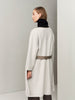 The Movers Cashmere-Leather Wrap Coat - Bone Grey - Movers & Cashmere