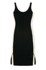 CMMC Striped Scoop Neck Cashmere Maxi Dress - Noir x White - Movers & Cashmere