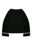 CMMC Bell Sleeve Cashmere Sweater - Noir x White - Movers & Cashmere