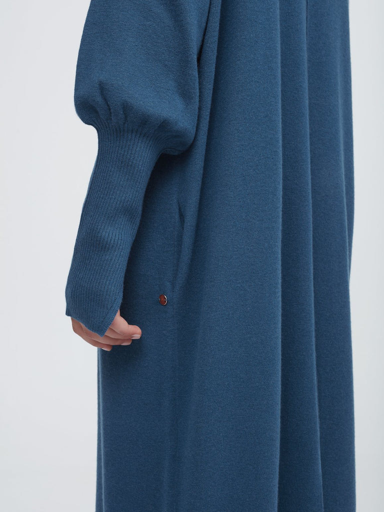 In the Moment Turtleneck Dress - Island Blue - Movers & Cashmere