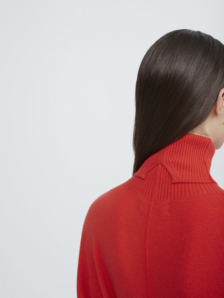 In the Moment Turtleneck Dress - Poppy Red - Movers & Cashmere