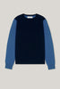 Balance Blocks Cashmere Sweater - Dark Navy x Island Blue - Movers & Cashmere