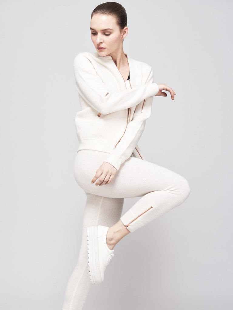 Go-Getter Cashmere Leggings - Winter White - Movers & Cashmere