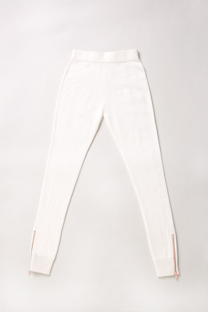 Go-Getter Cashmere Leggings - Winter White - Movers & Cashmere