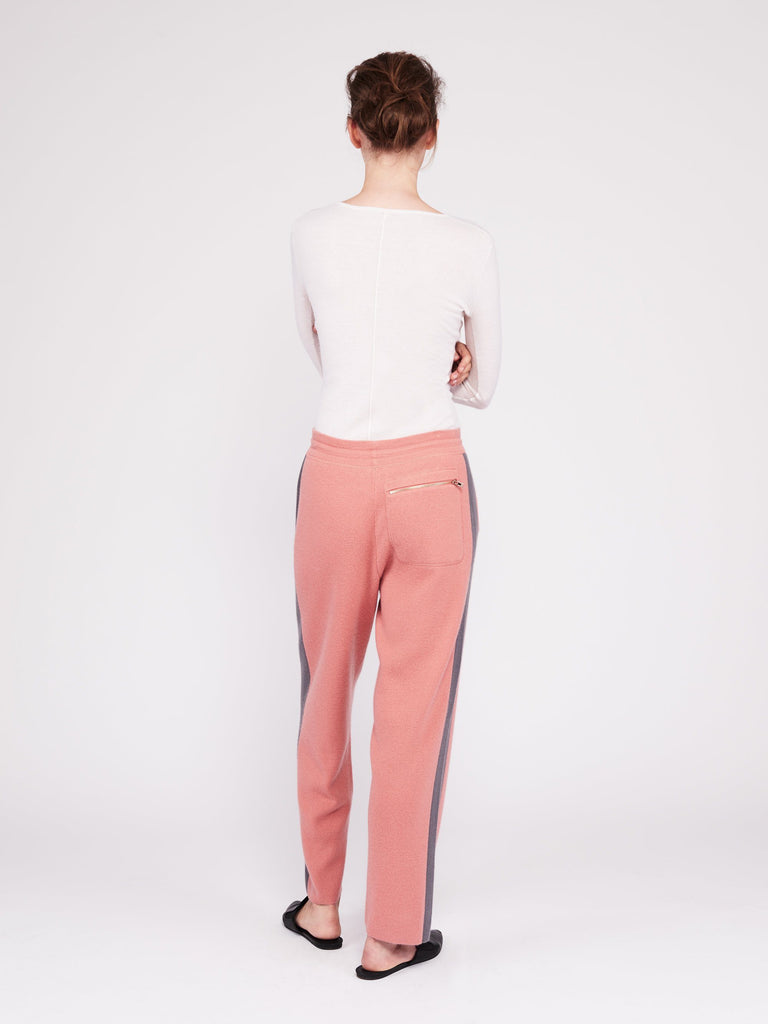 CMMC Striped Cashmere Track Pants - Sakura x Jet Grey - Movers & Cashmere