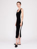 CMMC Striped Scoop Neck Cashmere Maxi Dress - Noir x White - Movers & Cashmere